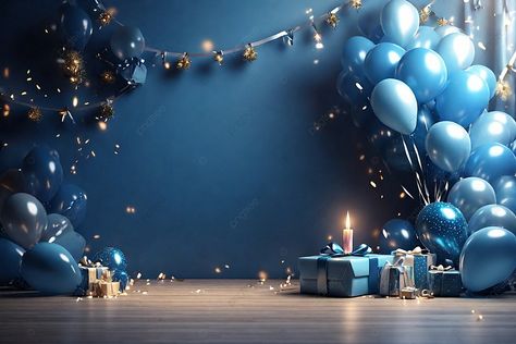 Birthday Background Design, Happy Birthday Blue, Birthday Party Balloons, Balloons Decoration, Birthday Signs, Birthday Collage, Decoration Background, High Resolution Backgrounds, Happy Birthday Signs