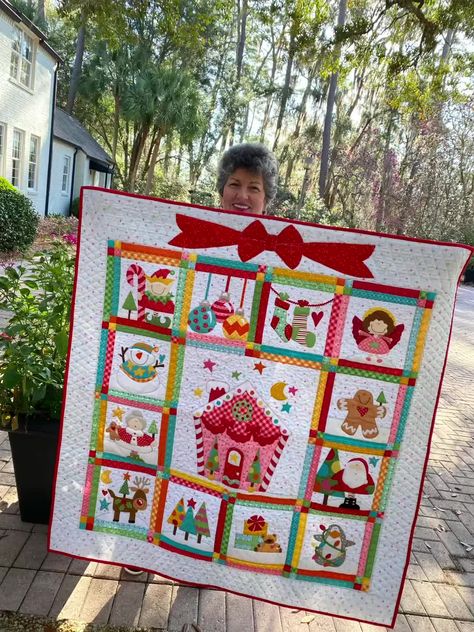 Christmas Lane Block of the Month | Calling all Quilters! Join The Christmas Lane BOM and create a quilt you will treasure always! Learn more here:... | By Stitches of Love Christmas Block Of The Month Quilt, Quilt Christmas, Block Quilts, Christmas Blocks, Parking Signs, Block Of The Month, Christmas Quilts, Quilting Ideas, Christmas Box