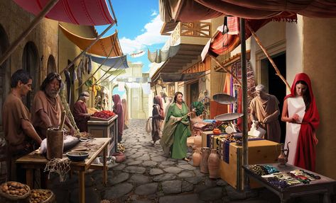 Market Ancient Market Concept Art, Greek Marketplace, Ancient Marketplace, Fantasy Market, Rome Market, Roman Bath House, Medieval Market, Surviving In The Wild, Rome City