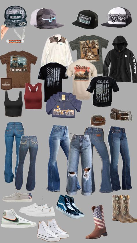 Things I want but probably won’t get 😆 Western Clothing Ideas, Mudding Outfit, Country Outfits Winter, Western Outfits Fall, Cute Easy Outfits For School, Country Western Outfits, Cute Western Outfits, Western Ideas, Baby Clothes Country