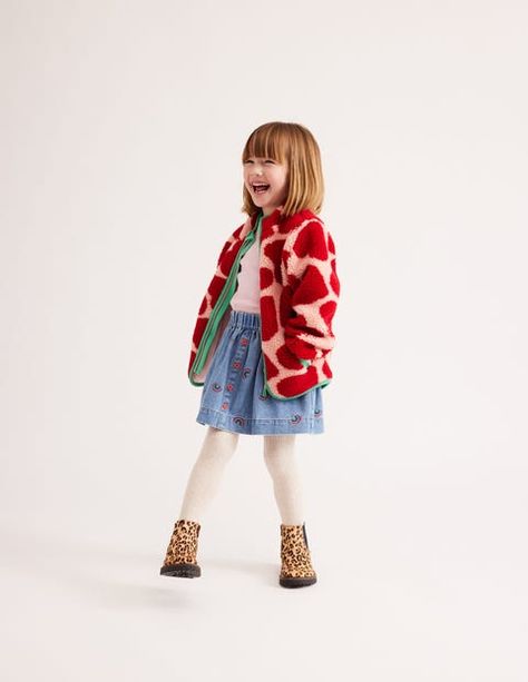 Button Through Twirly Skirt - Scattered Rainbow Embroidery | Boden US Boots Leopard, Rainbow Embroidery, Boden Kids, Twirly Skirt, Tunic Leggings, Boden Uk, Getting Dressed, Leather Chelsea Boots, Cardigan Top