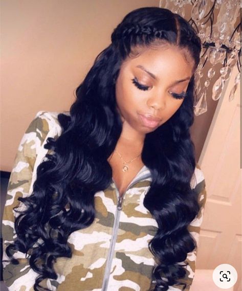 Bridal Hair Half Up Black Women, Half Up Half Down Wedding Hair Black, Black Bride Hairstyles Half Up Half Down, Lisa Hairstyle, 2023 Updos, Senior Heads, Hairstyles For Sweet 16, Peinados Recogidos, Quick Weave