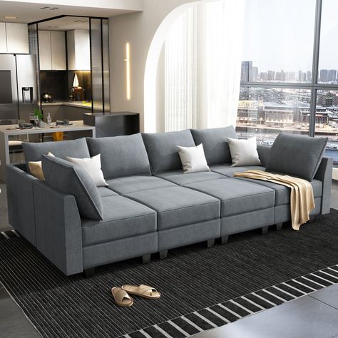 Modern Modular Sofas, U Shaped Sectional Sofa, Living Room Furniture Styles, Storage Ottomans, Modular Couch, Modular Sofas, Sectional Sleeper Sofa, Unique Storage, Sofa Bed With Storage