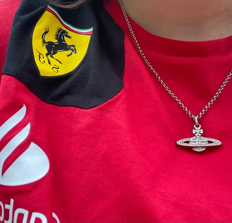 #fan #sports #formula1 #viviennewestwoodnecklace #ferrari #motorsport #jewelry #necklace #aesthetic #fashion #outfitideas #girly Ferrari Necklace, Ferrari Jewelry, Vivienne Westwood, Formula 1, Ferrari, Motorsport