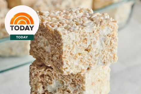 I Tried TODAY's Ultimate Rice Krispies Treats | Kitchn Sauce Spaghetti, Rice Krispies Treats, Donuts Recipe, Krispies Treats, Shrimp Recipe, Marshmallow Fluff, Rice Krispie Treats, Rice Krispie, French Onion Soup