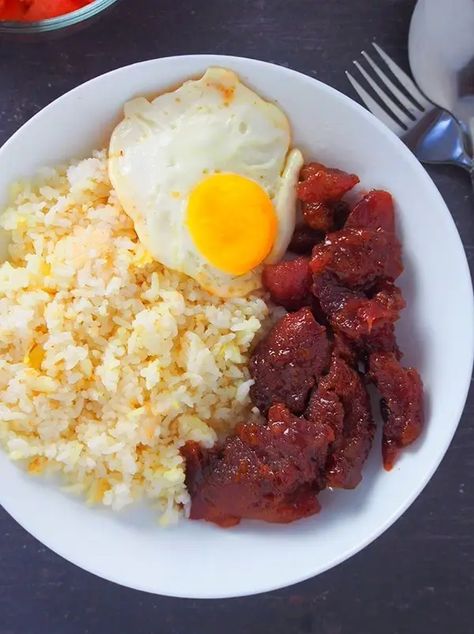 (48) Picky Eater Recipes (Or Kids Meals) All Around The World Tocino Recipe Pork, Filipino Recipes Breakfast, Breakfast With Rice And Egg, Filipino Cuisine Dishes, Silog Recipe, Pork Tocino Recipe Filipino, Longanisa Recipe Filipino, Tocino Recipe Filipino, Filipino Tocino