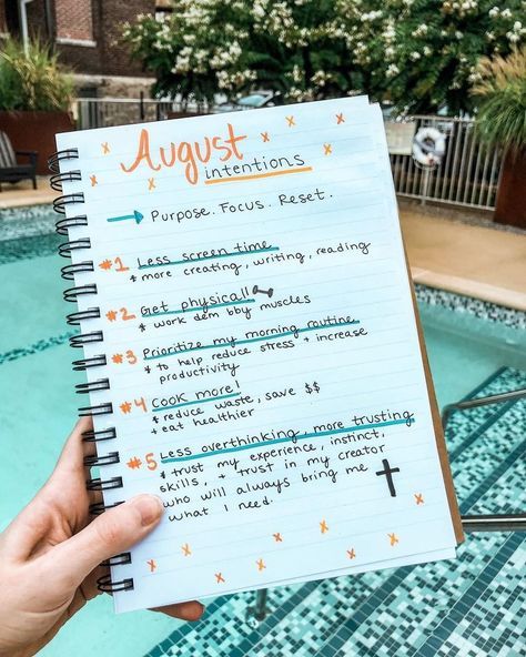 Setting intentions for the month is such a good way to identify and prioritize your mental health needs — what's on your list? (📸:… Monthly Intentions, Setting Intentions, Love Scrapbook, Intention Setting, Journal Writing Prompts, Heartwarming Stories, Self Motivation, Screen Time, Journal Writing