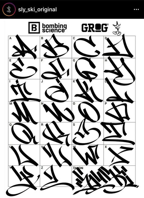 Tagging Letters, Graffiti Handstyle, Calligraphy N, Tattoo Lettering Alphabet, New Alphabet, Kunstjournal Inspiration, Tag Alphabet, Grid Art, Graffiti Art Letters