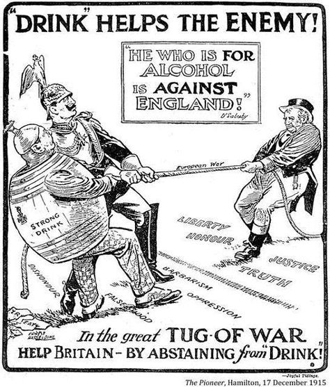 The Great War gave the temperance movement the boost it needed to succeed in obtaining #prohibition in Canada. #ww1 Temperance Movement, David Lloyd George, Central Powers, History Major, Strong Drinks, American Cartoons, Economic Crisis, Canadian History, Social Life