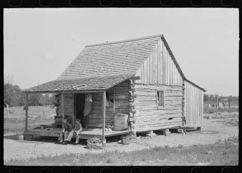 5. "Home of white agricultural day laborers north of Sallisaw, Sequoyah County, Oklahoma." Walker County, Vermont Farms, Farm Buildings, North Dakota, What Is Life About, Historical Photos, Log Cabin, Old Houses, Stock Market