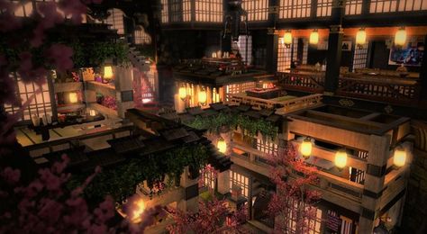 Here are the best housing areas that are stunningly beautiful in FFXIV! Fantasy Mansion, Mansion Inside, Xiv Housing, Japanese Town, Minecraft Wallpaper, Fantasy House, Fantasy Places, Landscape Scenery, Final Fantasy Xiv