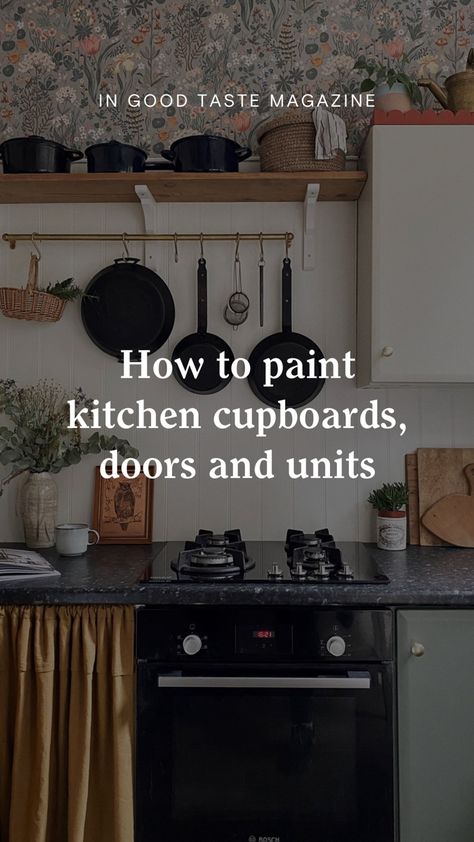 How to DIY paint and upcycle your kitchen cupboards, doors and units for a modern kitchen refresh. Paint Kitchen Cupboards, Upcycle Kitchen, Paint Doors, Kitchen Cupboards Paint, Upcycled Kitchen, Kitchen Cupboard Doors, Painted Cupboards, Paint Kitchen, Kitchen Refresh