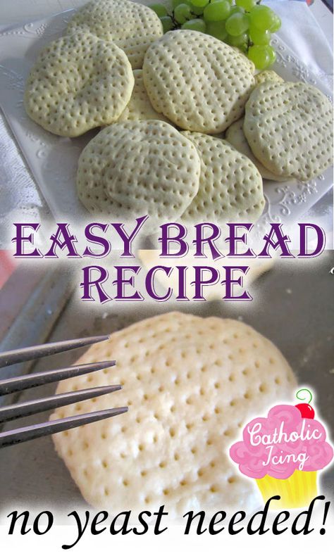 Check out this unleavened bread recipe. #bread #breadrecipe #noyeastneeded Unleaven Bread, Communion Bread Recipe, Lent Meals, Unleavened Bread Recipe, Communion Bread, Feast Of Unleavened Bread, Liturgical Living, Unleavened Bread, Lenten Recipes