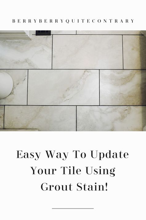 Stain Grout Darker, Light Tile Dark Grout Floor, Staining Grout Darker, Light Tile Dark Grout Bathroom, Light Tile Dark Grout, Staining Grout, Grout Staining, Bathroom Grout Color, Black Tile Grout