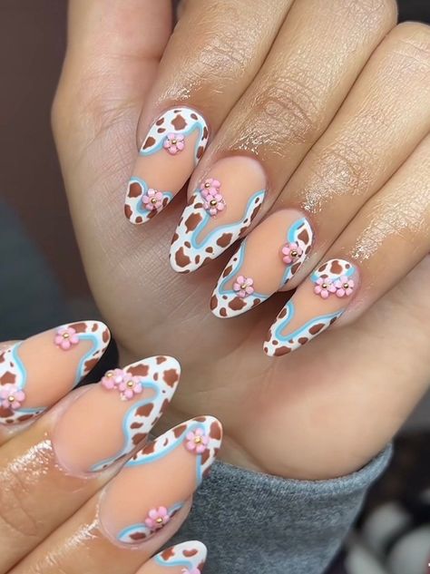 Cowgirl Almond Nails, Almond Acrylic Nail, Nails Almond Acrylic, Acrylic Nails Almond, Nail Designs Acrylic, Cowboy Nails, Western Nails, Almond Acrylic, Country Nails