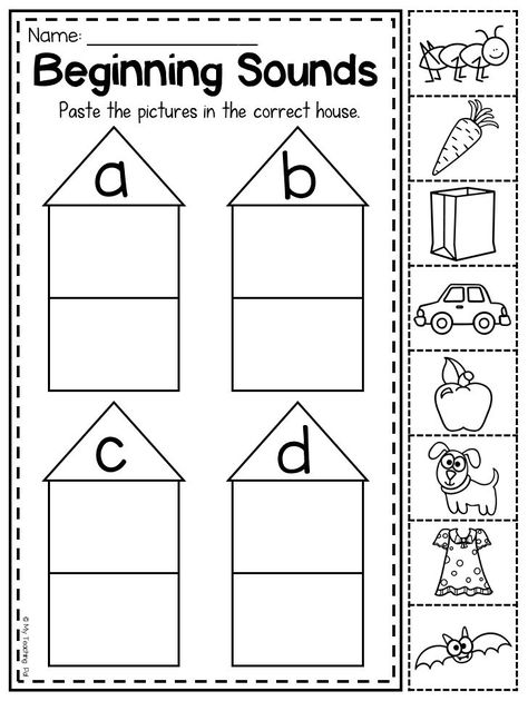 Sorting beginning sounds. This MEGA Phonics Bundle features 50 NO PREP worksheets designed for early learners. It includes phonics activities and SO MUCH MORE! It covers single sounds, beginning sounds, middle sounds, ending sounds, CVC activities, syllables, compound words and rhyming. The engaging design will help keep students on task while developing their early phonetic and literacy skills. These worksheets are ideal for literacy centers, phonics interventions, homeschooling or whole class Sounds Worksheet, Smart Boards, Phonics Worksheets Free, Cvc Worksheets, Beginning Sounds Worksheets, Kindergarten Phonics Worksheets, Phonics Free, Phonics Kindergarten, Beginning Sounds