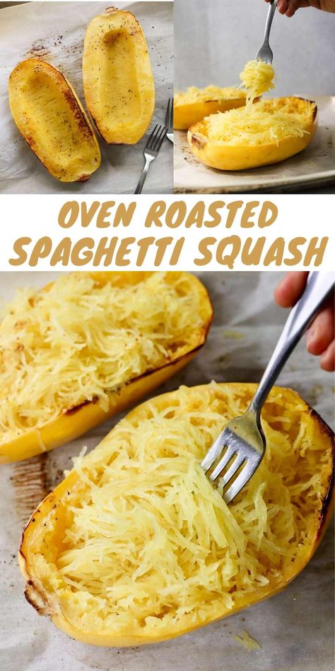 Oven Baked Spaghetti Squash, Oven Baked Spaghetti, Roasting Spaghetti Squash, Roast Spaghetti Squash, Parmesan Spaghetti Squash, Spaghetti Squash Recipes Easy, Spaghetti Squash Noodles, Cook Spaghetti Squash, Roasted Spaghetti Squash