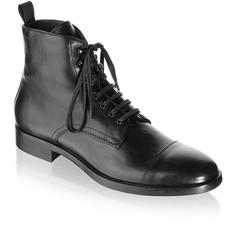 Handmade men black cap toe lace up military ankle leather boot, Mens combat boot Black Boots Fashion, Tie Up Boots, Black Dress Boots, Quality Leather Boots, Cap Toe Boots, Custom Design Shoes, Mens Leather Boots, Dress Boots, Combat Boot