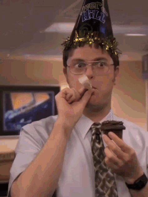 The Office Dwight, Birthday Gif, Animated Gif, The Office, Happy Birthday, Gif, Cake, Birthday