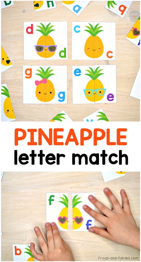 This set of Pineapple Letter Matching cards with adorable pineapples is a great way for kids to practice lower case letter recognition! #alphabet #printablesforkids #lettermatch Special Classroom, Differentiating Instruction, Education Printables, Alphabet Activities Kindergarten, Summer Preschool Activities, Pineapple Theme, Toddler Curriculum, Early Literacy Activities, Preschool Language