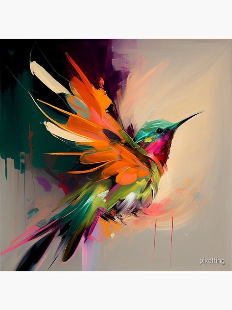 Hummingbird Painting Acrylic Abstract, Bird Painting Abstract, Abstract Birds Painting Acrylics, Acrylic Bird Paintings On Canvas, Abidin Dino, Hummingbird Painting Acrylic, Abstract Bird Painting, Acrylic Birds, Bird Mural