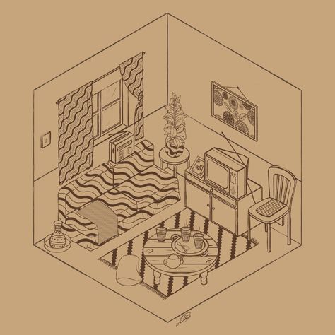 Isometric room on procreate Isometric Rooms, Isometric Room, Isometric Art, Graph Paper Art, Old Room, Graph Paper, Cool Watches, Paper Art, Home Decor Decals