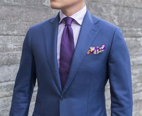 Shirt & Tie Combinations With A Navy Suit Navy Suit With Purple Shirt, Navy Suit Pink Shirt, Blue Suit Tie, Navy Blue Suit Men, Renew Vows, Wedding Jitters, Shirt And Tie Combinations, Suit Purple, Lavender Shirt