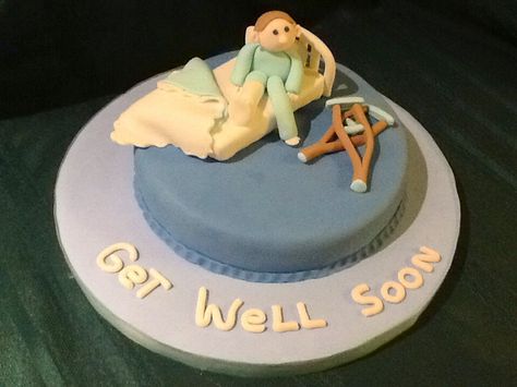 Sergio's get well soon cake. Get Well Soon Cake, Get Well Soon Gift Ideas, Clever Captions, Clever Captions For Instagram, Cake Candy, Get Well Soon Gifts, Broken Leg, Get Well Soon, Fondant Cakes