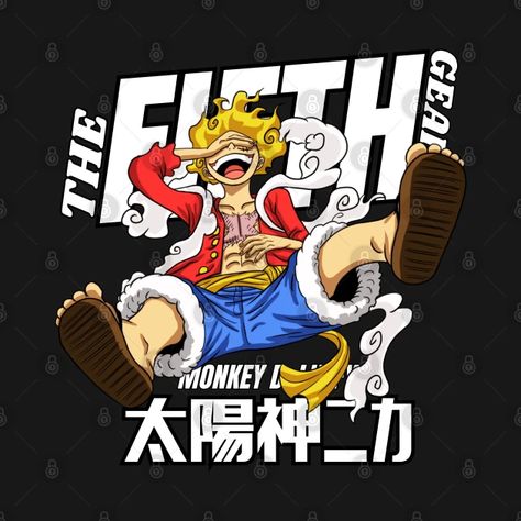 The Fifth Gear - Luffy Gear 5 - T-Shirt | TeePublic Luffy Tshirt Design, Luffy Gear 5th, Luffy Gear 4, Typography Shirt Design, Armani Sweatshirt, Straw Hat Pirates, One Piece Cartoon, Cool Shirt Designs, Luffy Gear 5