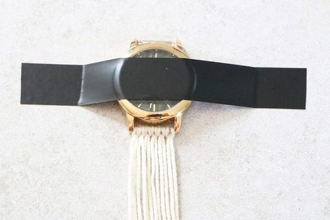 DIY Macrame Watch Strap | eHow Watch Bands Diy, Macrame Watch Band, Diy Macrame Strap, Diy Fitbit Band, Macrame Watch Strap, Macrame Watch Strap Tutorial, Watch Strap Ideas, Macrame Guitar Strap, Diy Watch Band