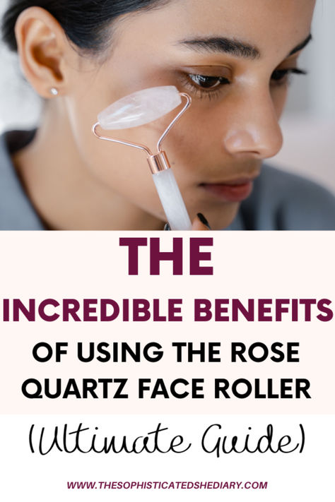 Elevate your skincare routine with the cooling and calming benefits of a rose quartz face roller! Learn how to properly use it to boost circulation and create a healthy and natural glow. Click through to read more on how to incorporate this anti-aging tool into your skincare routine. #LymphaticDrainage #DetoxSkin #SelfCareRoutine #DePuffSkin #SculptedFace #GlowingSkin #BeautyTips #FaceRollerBenefits #AntiAging #RoseQuartzBenefits #FaceRollerBenefits Benefits Of Rose Quartz Roller, Face Roller How To Use, Face Roller Benefits, Rose Quartz Benefits, Rose Quartz Face Roller, Quartz Face Roller, Rose Quartz Roller, Boost Circulation, Quartz Roller