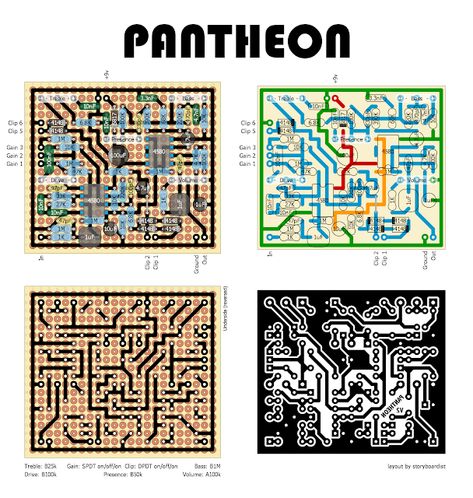 Perf and PCB Effects Layouts: Wampler Pantheon Diy Guitar Pedal, Semi Acoustic Guitar, Sims 5, Guitar Effects Pedals, Circuit Diagram, Guitar Pedals, Guitar Effects, 8th Of March, Guitar Amp