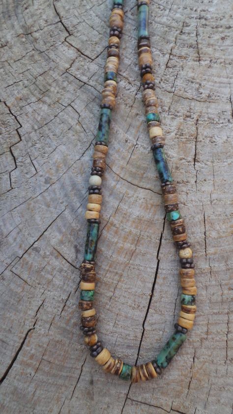 Mens Boho Necklace, Gemstone Necklace Men, Wood Necklace Men, Boho Men Style, Mens Accessories Necklace, Mens Leather Necklace, Mens Beaded Necklaces, Mushroom Jewelry, Necklace African