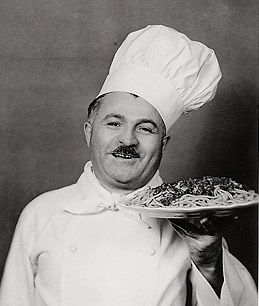 Chef Ettore Boiardi was born in Italy and came to America in 1914, at age 16. . He oversaw catering of President Woodrow Wilson's 1915 wedding. He was an entrepreneur and started selling his recipes under the name Chef Boyardee. Eating Spaghetti, Eating Pasta, Chef Boyardee, Rick Bayless, Franchise Food, Spaghetti Meatballs, Pizza Boy, Cleveland Rocks, Italian Chef