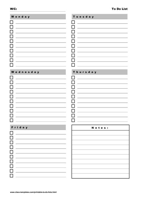 Printable to-do list 5-days weekly plan | Templates at allbusinesstemplates.com To Do List Ideas School, To Do Lists Templates, To Do List Template Student, To Do List Template Free Printable, Organisation Templates, Weekly Todo List, Goodnotes To Do List, Todo List Template, School To Do List