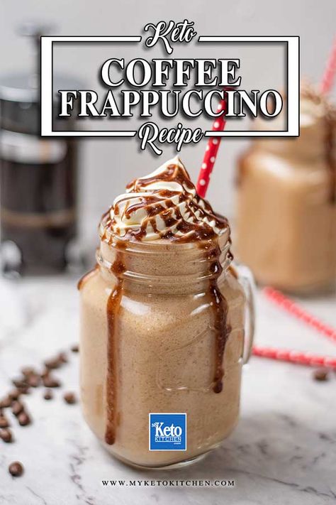 Keto Frappuccino, Homemade Starbucks Recipes, Vanilla Frappuccino, Coffee Frappe, Homemade Starbucks, Homemade Ingredients, Keto Whipped Cream, Gluten Free Drinks, Coffee Frappuccino