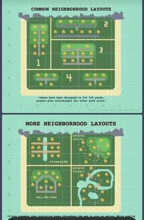 Animal Crossing Island Neighborhood Layout, Island Layout Animal Crossing Ideas, Acnh Villager Home Layout, Animal Crossing Ideas Neighborhood, Acnh Island Layouts Simple, Acnh Multi Level Neighborhood, Acnh House Layout Ideas Map, Anch Map Layout, Acnh Island Neighborhood Layout