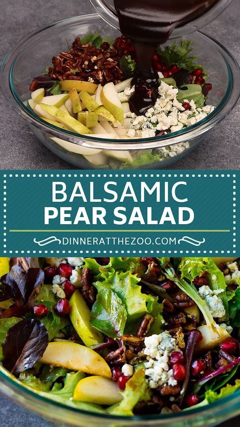 Salad Pear, Salad With Pomegranate, Pear Salad Recipes, Gourmet Salad, Resep Salad, Lake Food Ideas Summer, Pear Salad, Food Ideas Summer, Lake Food Ideas