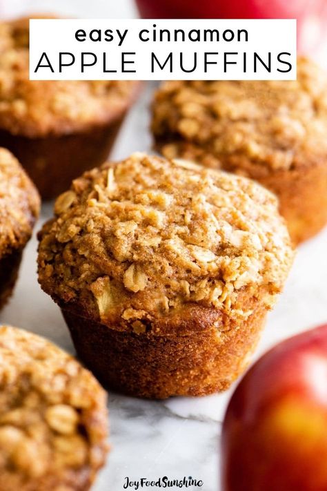 These Cinnamon Apple muffins are moist & fluffy, full of fresh apples and warm fall spices, and topped with a delicious crumb topping. Apple muffins are an easy-to-make, freezer-friendly, fall breakfast everyone will love! Apple Spice Muffins Healthy, Muffin Apple Cinnamon, Apple Muffins With Fresh Apples Healthy, The Best Apple Muffins, Baked Apple Muffins, Fresh Apple Muffins Easy, Homemade Apple Cinnamon Muffins, Apple Spiced Muffins, Best Apple Cinnamon Muffins