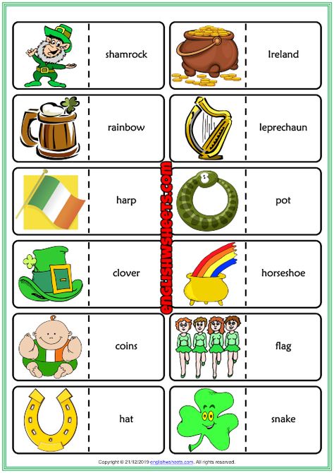 Dominos Game, Dominoes Game, St Patric, Missing Letters, Esl Teaching Resources, San Patrick, St Patrick Day Activities, Esl Vocabulary, Domino Games