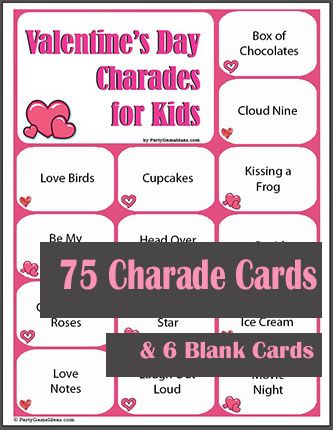 Printable Valentines Day Charades for Kids Valentines Day Pictionary For Kids, Valentine Sleepover, Pictionary For Kids, Couple Retreat, Kids Valentine Party, Charades For Kids, Valentines Class Party, Alternative Valentines, Valentine Party Game