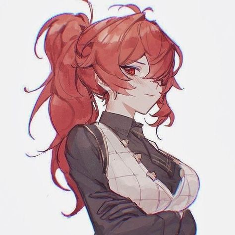 Anime Ponytail, Ponytail Drawing, Redhead Characters, Anime Hair, Yu Gi Oh, Female Character Design, Anime Comics, Fantasy Character Design, Character Concept