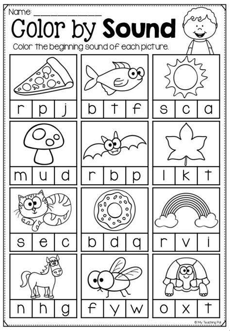 Beginning Sounds Kindergarten, Initial Sounds Worksheets, Beginning Sounds Worksheets, Kindergarten Phonics Worksheets, Kindergarten Letters, Work Sheet, Worksheet For Kids, Free Kindergarten Worksheets, Kindergarten Worksheets Printable