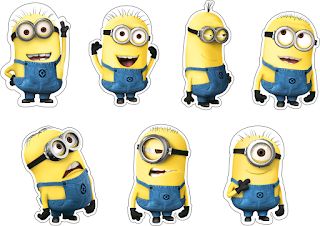 Free Printable Cake Toppers for a Minions Party. Minion Cake Topper, Minion Cupcake Toppers, Minions Clips, Minion Stickers, Minions 2, Minions Images, Cupcake Toppers Free, Baby Birthday Party Theme, Happy Birthday Minions