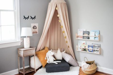 Make a Modern Reading Nook for Kids With These Easy Steps | Hunker Girls Reading Nook, Pictures Of Kids, Reading Nook Kids, Modern Kids Room, Playroom Ideas, Toddler Bedrooms, Toy Rooms, Reading Corner, Cozy Reading Nook