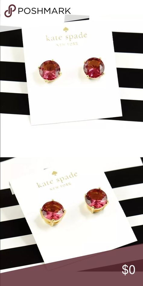 Kate Spade Gumdrop Earrings Brand NWT Large Kate Spade Gumdrop Earrings, dark ruby pink/large. kate spade Jewelry Pink Kate Spade, Gum Drops, Spade Jewelry, Kate Spade Jewelry, Kate Spade, Ruby, Card Holder, Place Card Holders, Pink