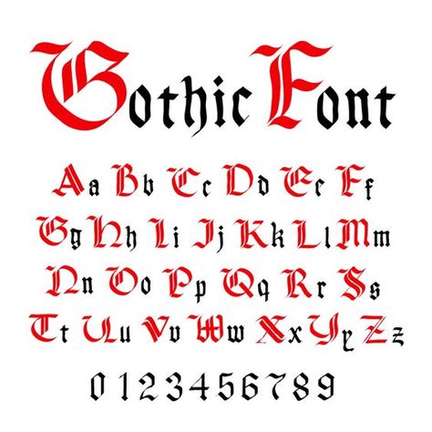 Set of ancient gothic letters Fancy Fonts Alphabet, Cursive Fonts Alphabet, Fonts For Tattoos, Gothic Letters, Medieval Font, Letters Fonts, Fonts Handwriting Alphabet, Calligraphy Fonts Alphabet, Bible Verse Tattoos