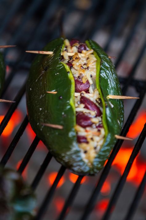 Smoked Poblano Peppers, Grilled Poblano Peppers, Grilled Poblano Pepper Recipes, Stuffed Poblano Peppers Healthy, Fire Roasted Poblano Peppers, Grilled Stuffed Poblano Peppers, Southwest Stuffed Poblano Peppers, Poblano Recipes, Grilling Food