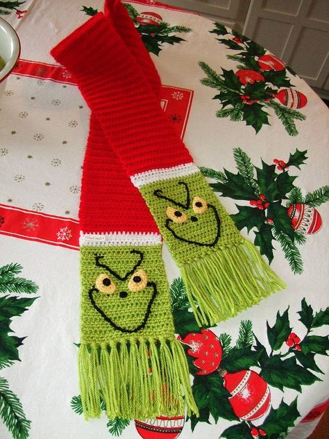 Crochet Grinch Stocking Pattern, Grinch Crochet Scarf, Crochet Grinch Scarf Free Pattern, Grinch Scarf Crochet Pattern Free, Grinch Scarf Crochet Pattern, Crochet Grinch Scarf, Christmas Crochet Scarf, Grinch Scarf, Christmas Crochet Projects