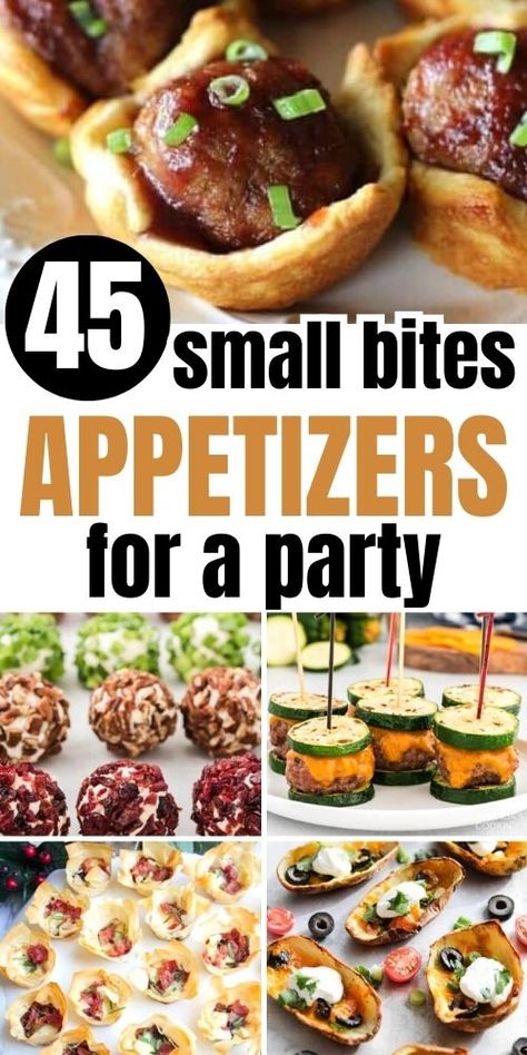 small bites appetizers Girls Night Appetizers, Bite Sized Appetizers, Bite Size Appetizers Easy, Appetizers For A Party, Best Appetizers Ever, Small Bites Appetizers, Party Snacks Easy, Fancy Appetizers, Bite Size Snacks